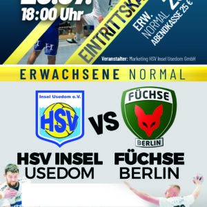 Eintrittskarte HSV Insel Usedom vs. Füchse Berlin – Erwachsene Normal