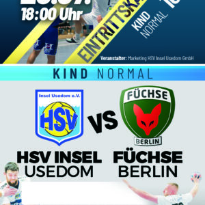Eintrittskarte HSV Insel Usedom vs. Füchse Berlin – Kinder Normal